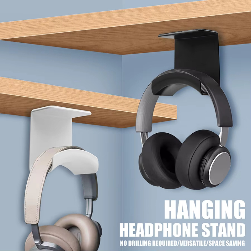 Headphone Hook Under - 범용 헤드폰 스탠드 접착식 플라스틱 벽걸이형