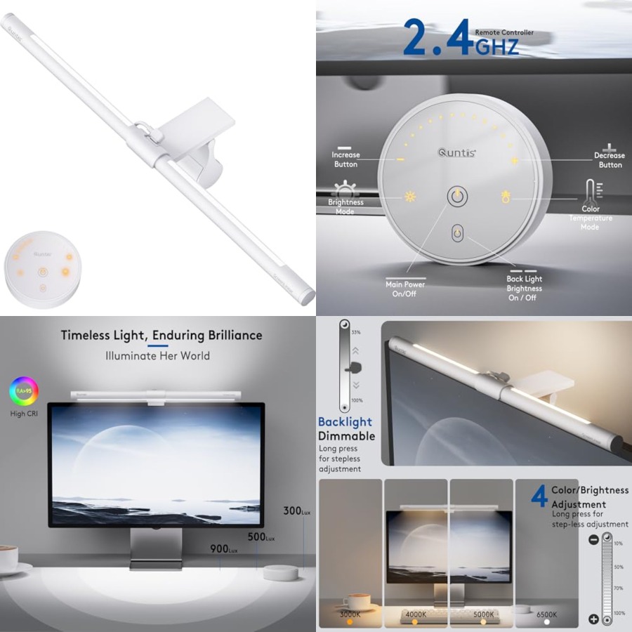 Desk Setup Computer - 리모컨이 포함된 모니터 라이트 바, 눈을