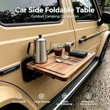 Desk Setup Table - 빠른 설치 자동차 측면 장착형 접이식