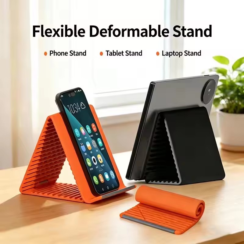 Desk Setup Table - 휴대용 실리콘 폰/태블릿/노트북 거치대, 창의적인 접이식