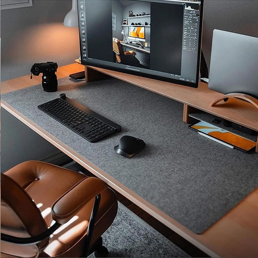 Desk Setup Rug - 펠트 데스크 매트 컴퓨터 매트 (31.5x15.7인치)