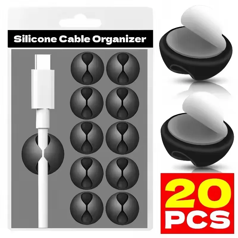 Desk Setup Cable Management - 케이블 클립 전화 코드 홀더 USB
