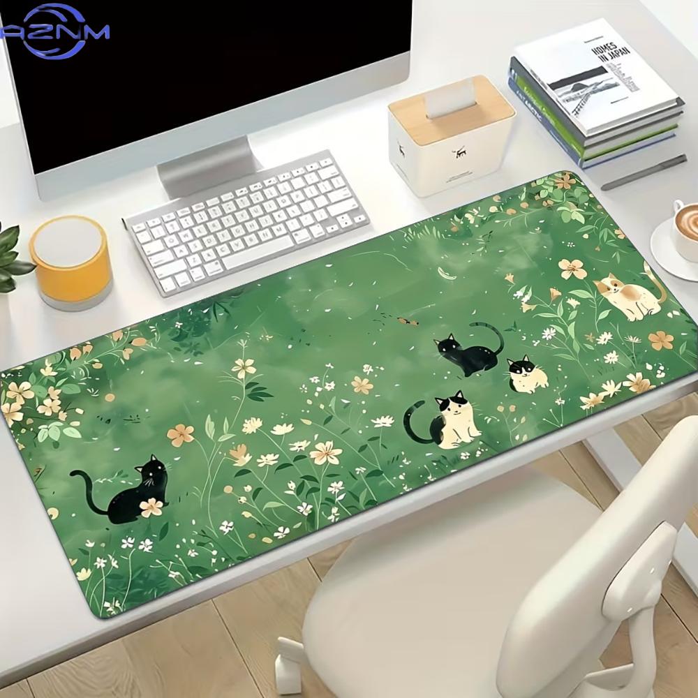 꽃무늬 귀여운 고양이 디자인 대형 게이밍 마우스 패드, - Desk Setup For Work 리뷰 및 가격
