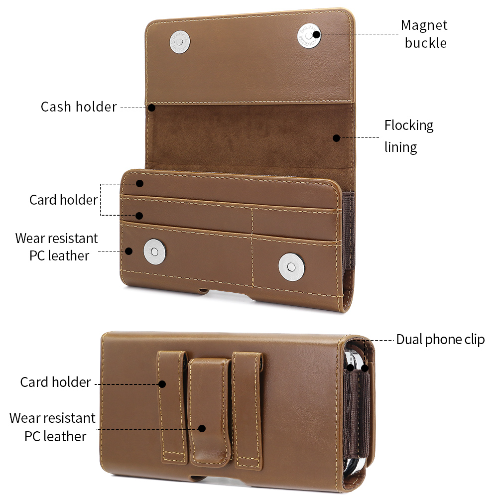 범용 가로형 PU 가죽 휴대폰 파우치 벨트 클립 홀스터 - Dual Phone Holder 리뷰 및 가격