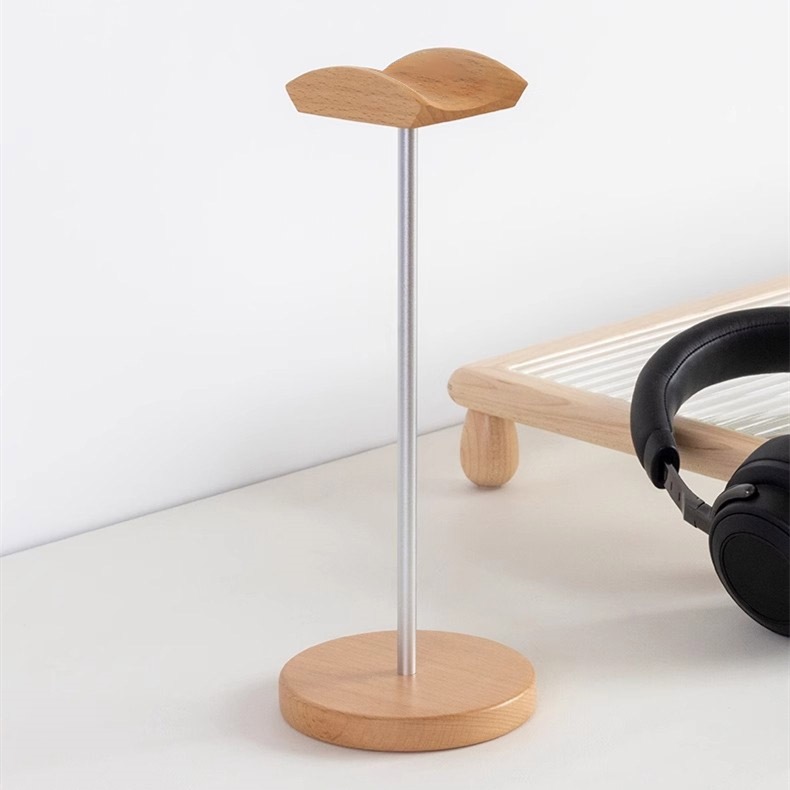 블랙 월넛 우드 & 알루미늄 헤드폰 스탠드, 내추럴 월 - Desk Setup Wood 리뷰 및 가격