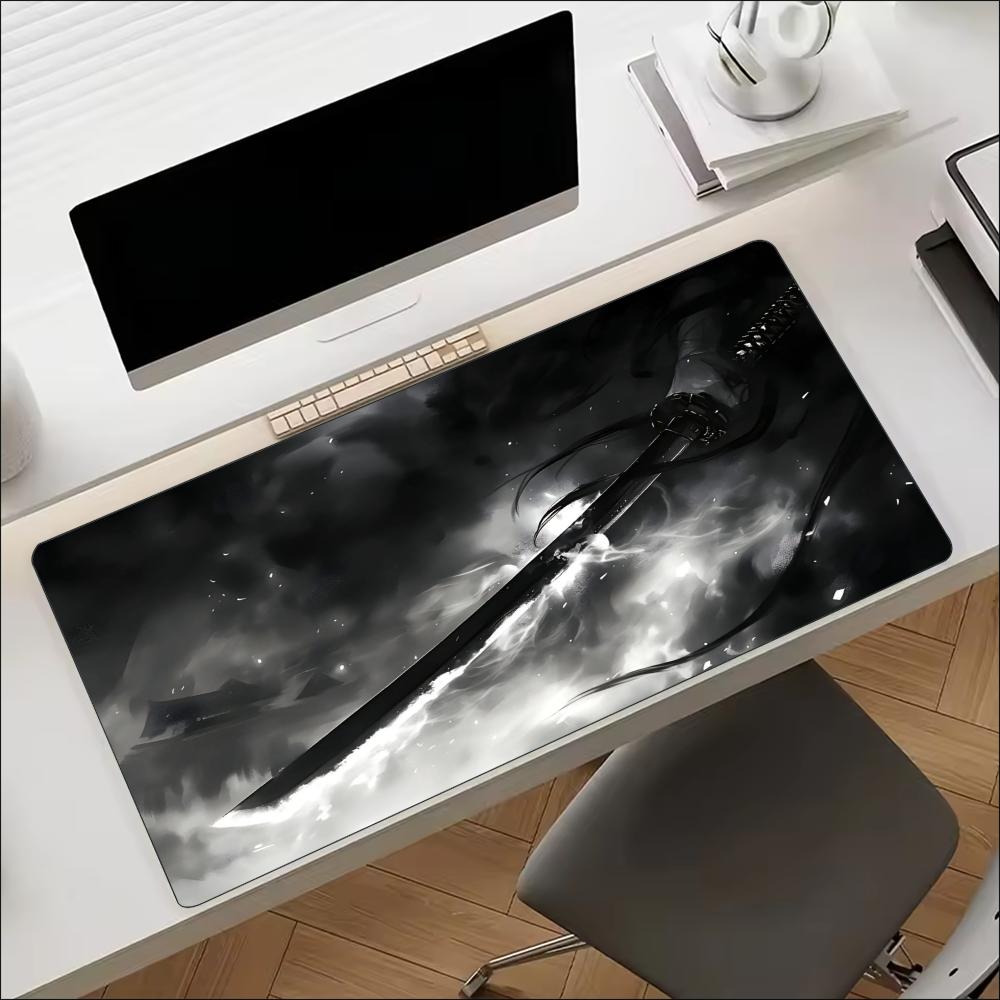 데스크 매트 일본 사무라이 카타나 검 프린트 스티치 엣 - Desk Setup For Work 리뷰 및 가격
