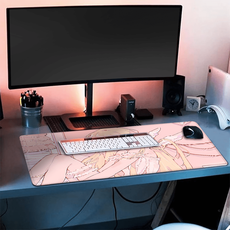 귀여운 천사 소녀 마우스 패드 대형 미끄럼 방지 고무  - Desk Setup Rug 리뷰 및 가격
