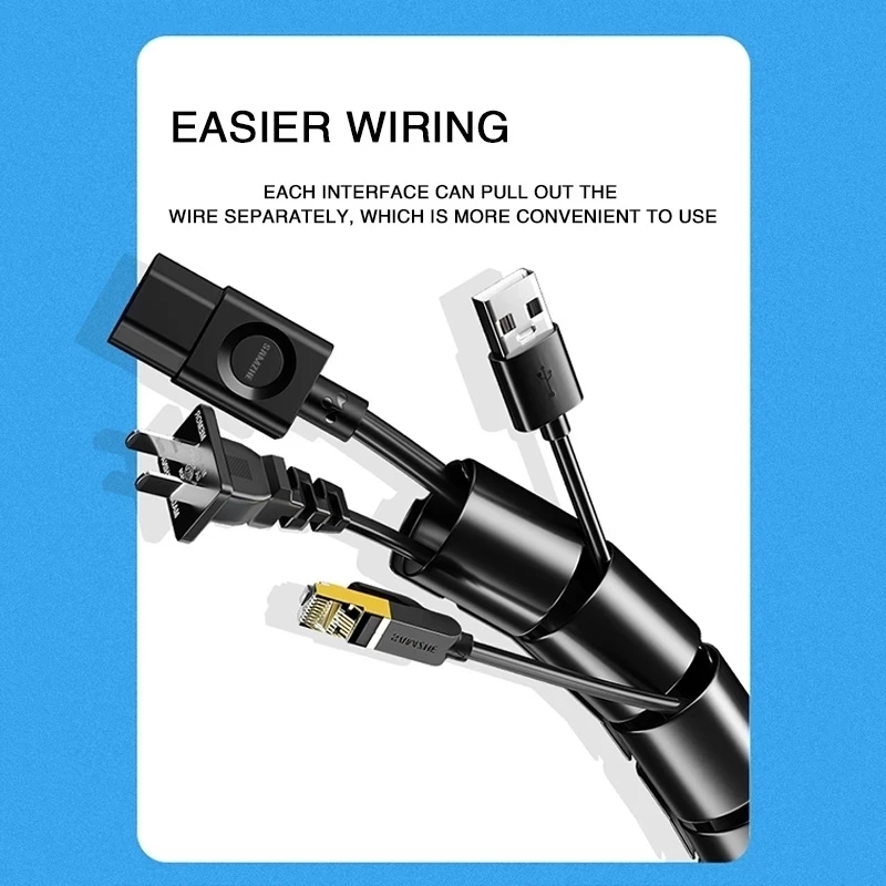 2M/1M 유연한 나선형 케이블 와이어 보호기 케이블  - Desk Setup Cable Management 리뷰 및 가격