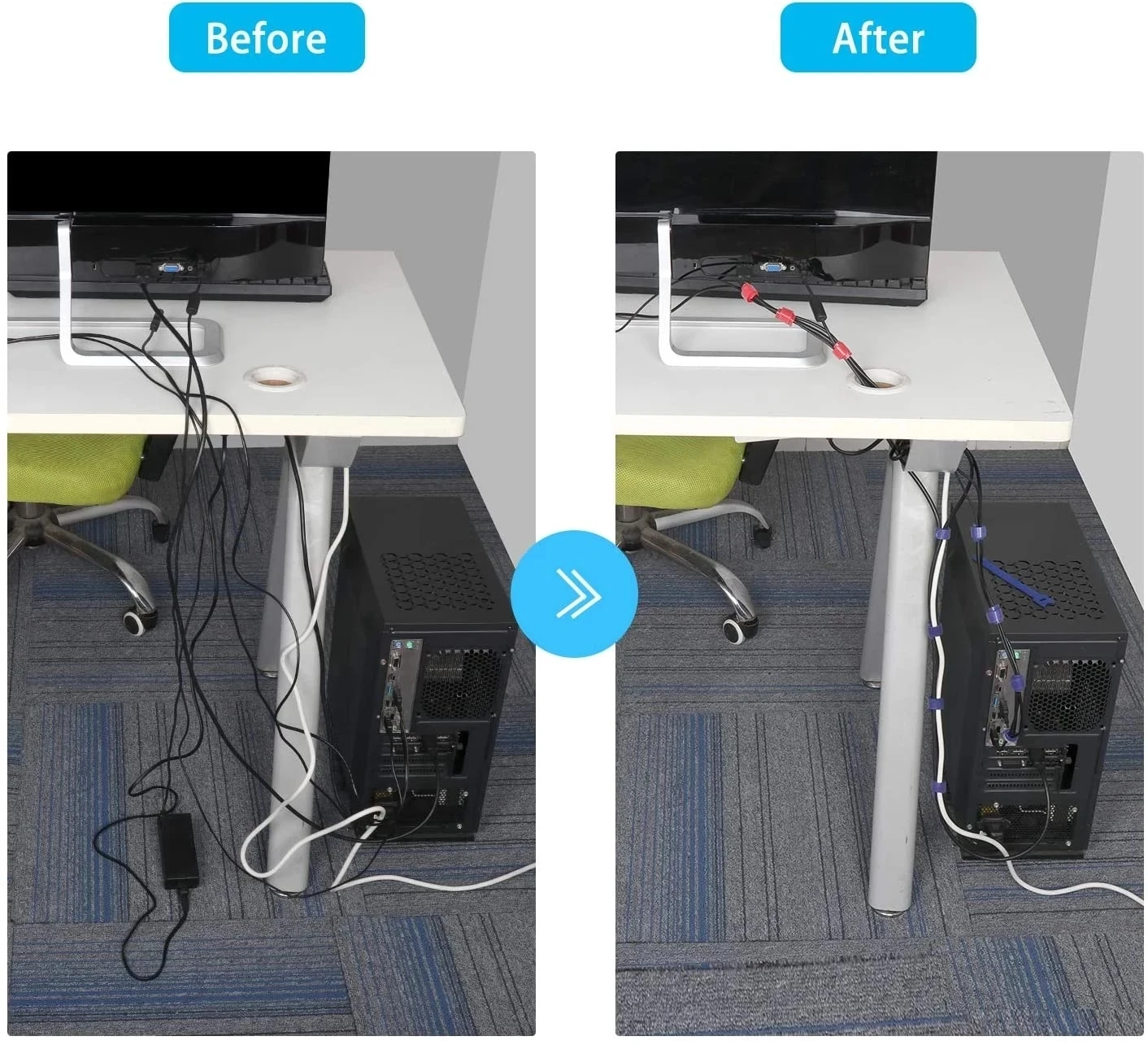 10-50Pcs 다목적 패스너 케이블 스트랩 테이프 타 - Desk Setup Cable Management 리뷰 및 가격