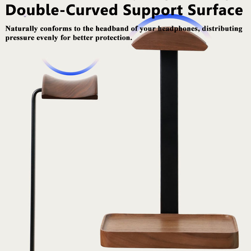 단단한 나무 헤드폰 스탠드 블랙 월넛+알루미늄 합금 게 - Desk Setup Wood 리뷰 및 가격