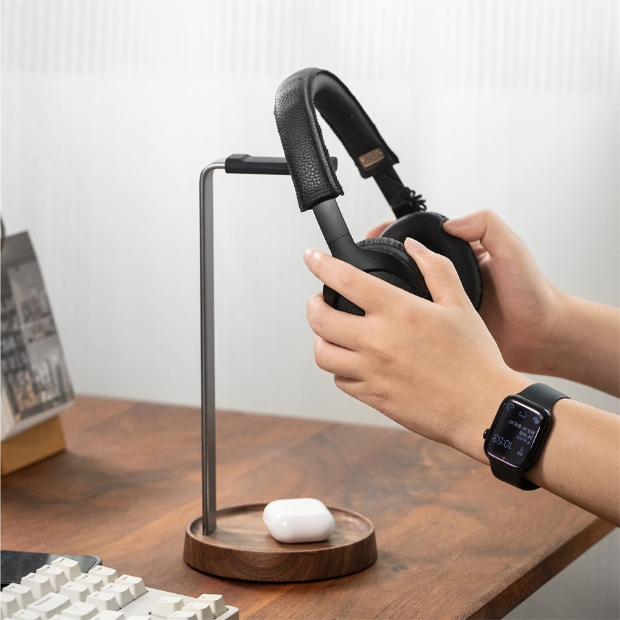 나무 게임용 이어폰 홀더, 블랙 월넛 원목 헤드폰 홀더 - Headphone Hook Under 리뷰 및 가격