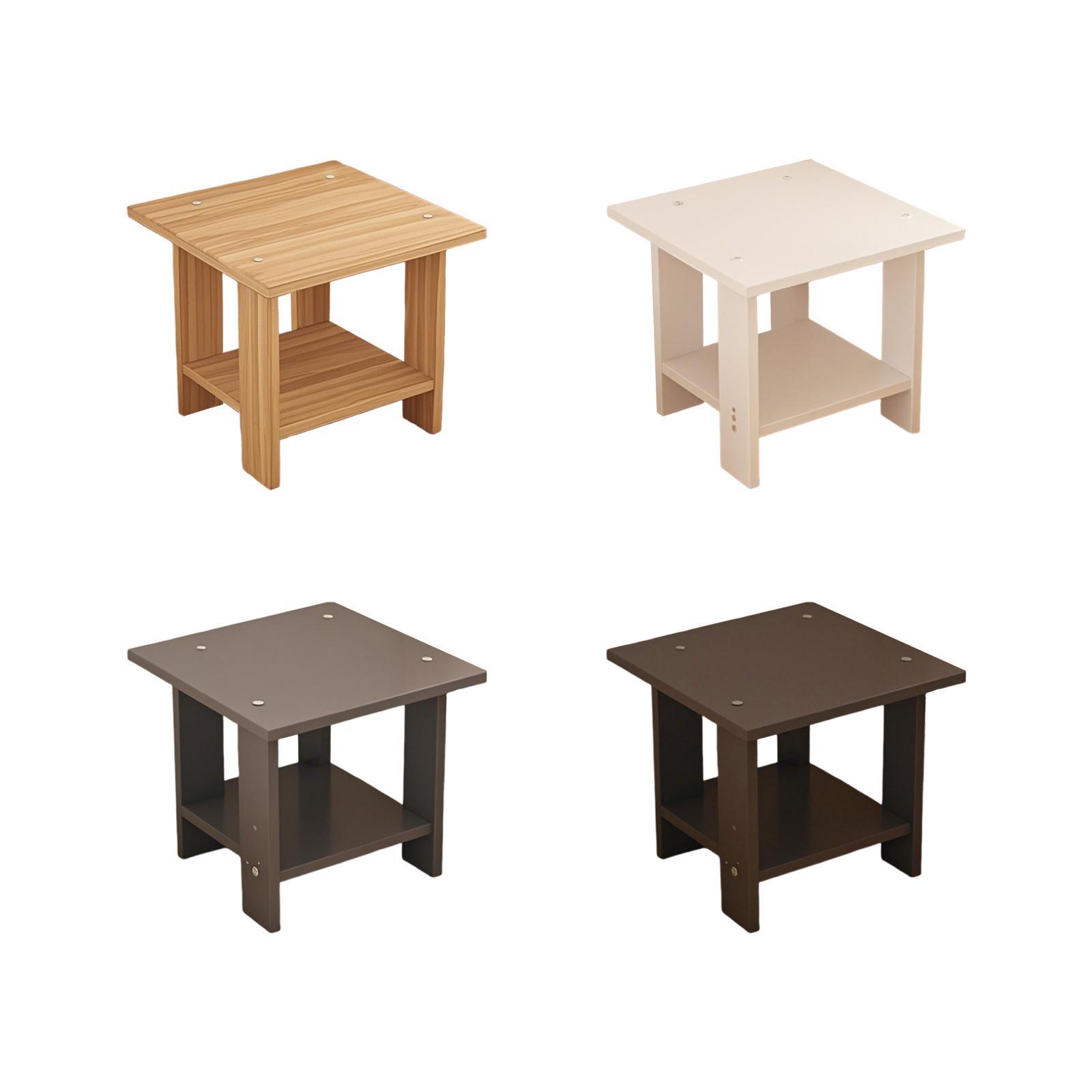 나무 이중층 사이드 테이블 다기능 견고한 현대식 경량  - Desk Setup Wood 리뷰 및 가격