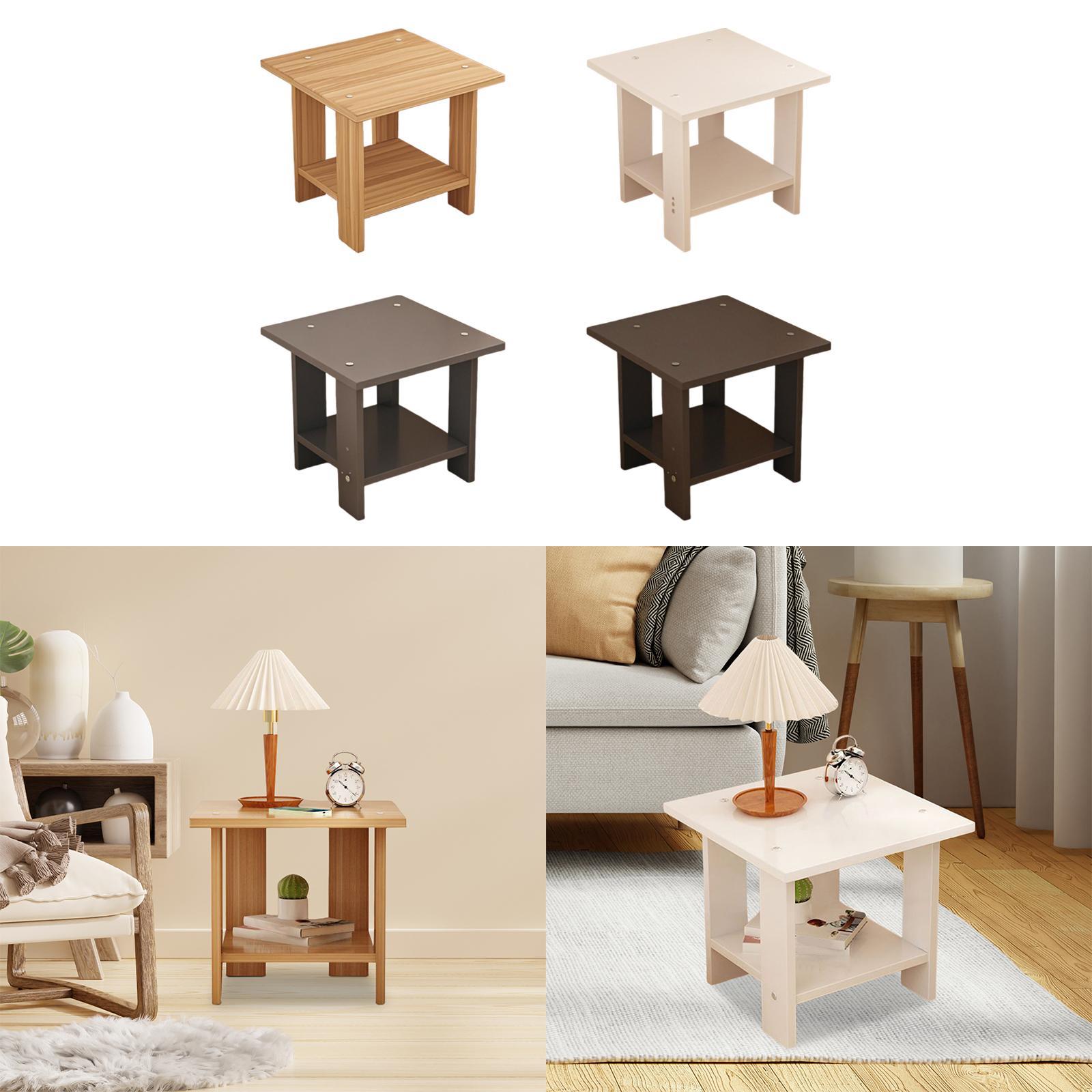 나무 이중층 사이드 테이블 다기능 견고한 현대식 경량  - Desk Setup Wood 리뷰 및 가격