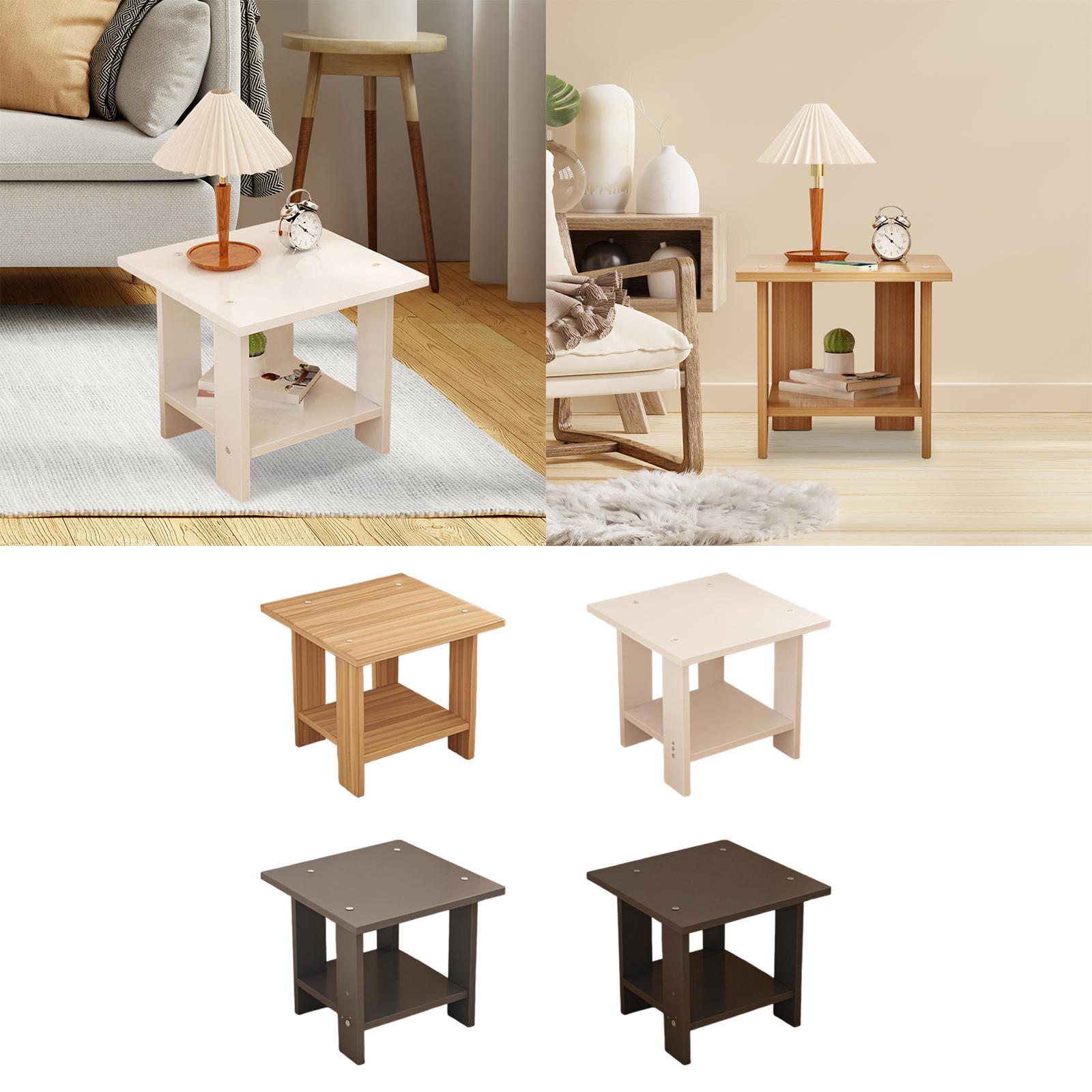 나무 이중층 사이드 테이블 다기능 견고한 현대식 경량  - Desk Setup Wood 리뷰 및 가격