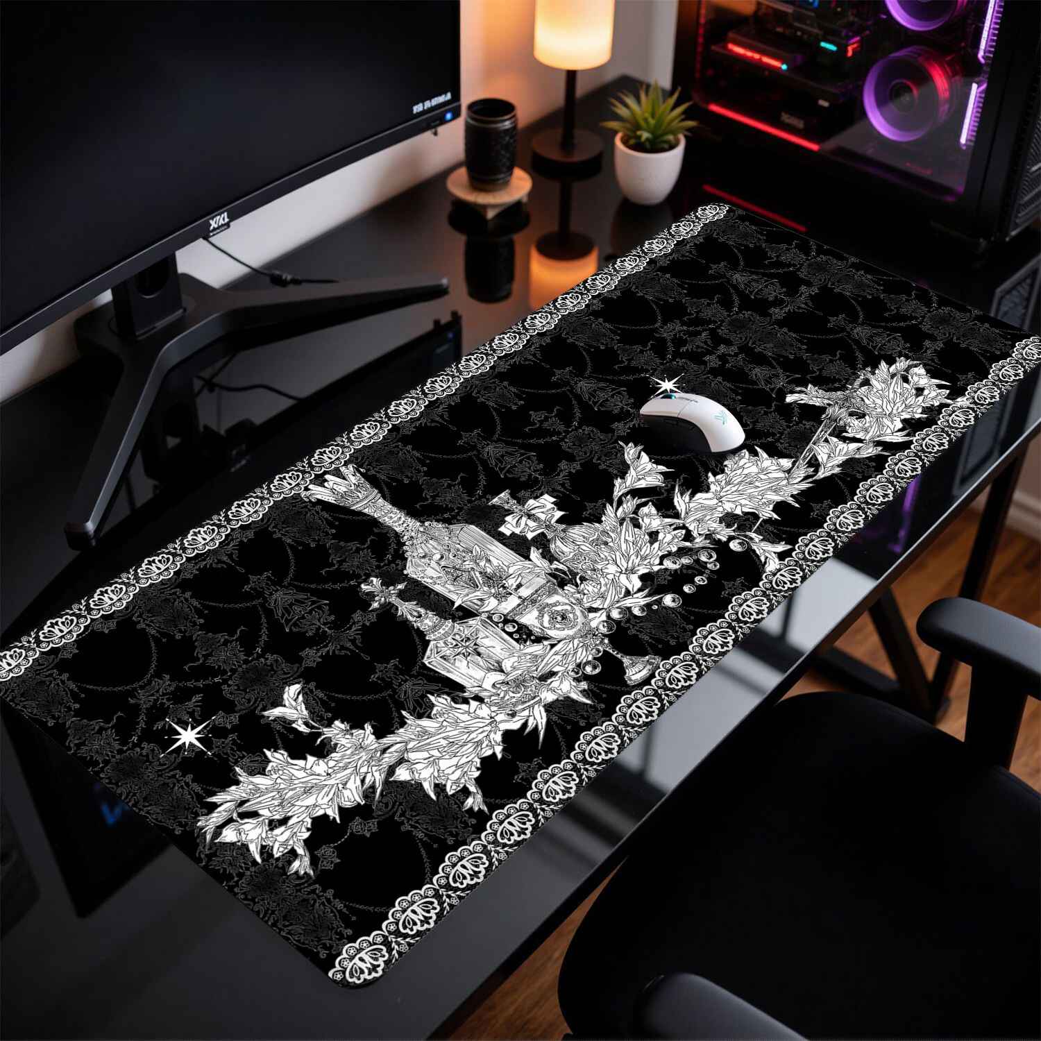 디바인 렐름 고딕 건축 마우스 패드 초대형 다크 블랙  - Desk Setup Rug 리뷰 및 가격