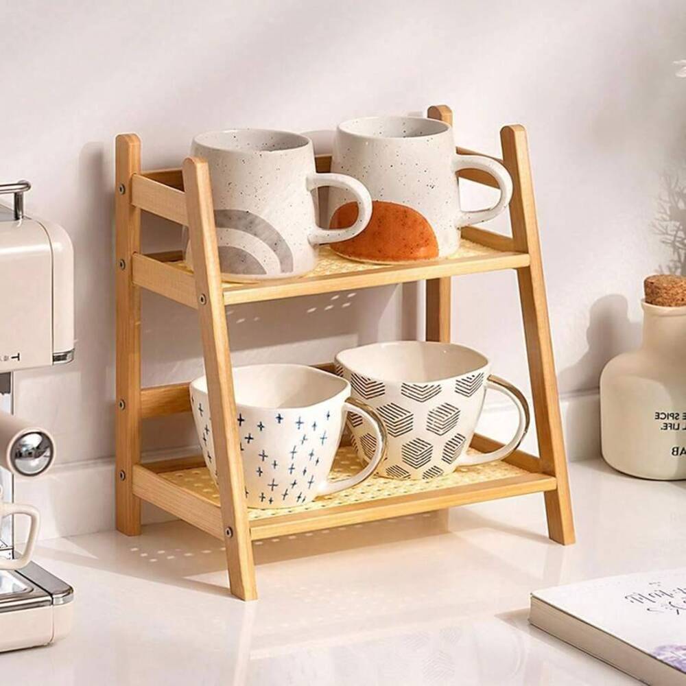 2단 대나무 조리대 수납 선반, 나무 데스크탑 정리대, - Desk Setup Wood 리뷰 및 가격