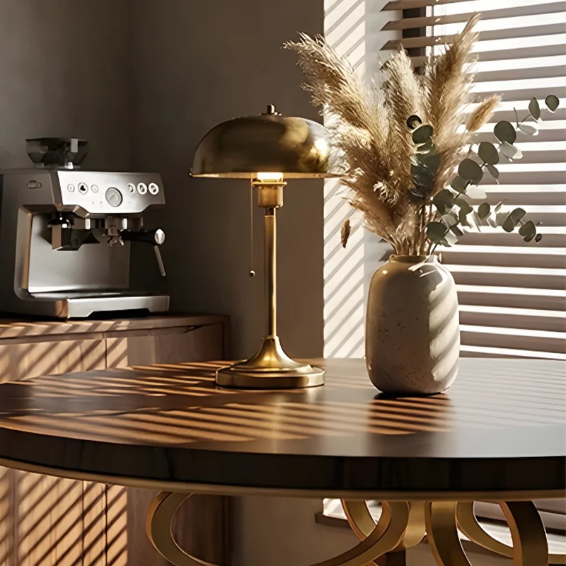 *고급스러운 원형 식탁, 로마 스타일, 골든 링 - 빌 - Desk Setup Wood 리뷰 및 가격