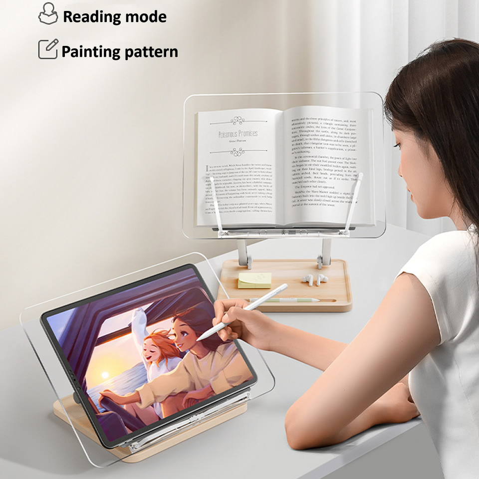 가벼운 투명 아크릴이 포함된 나무 독서대 다기능 리프팅 - Desk Setup Wood 리뷰 및 가격