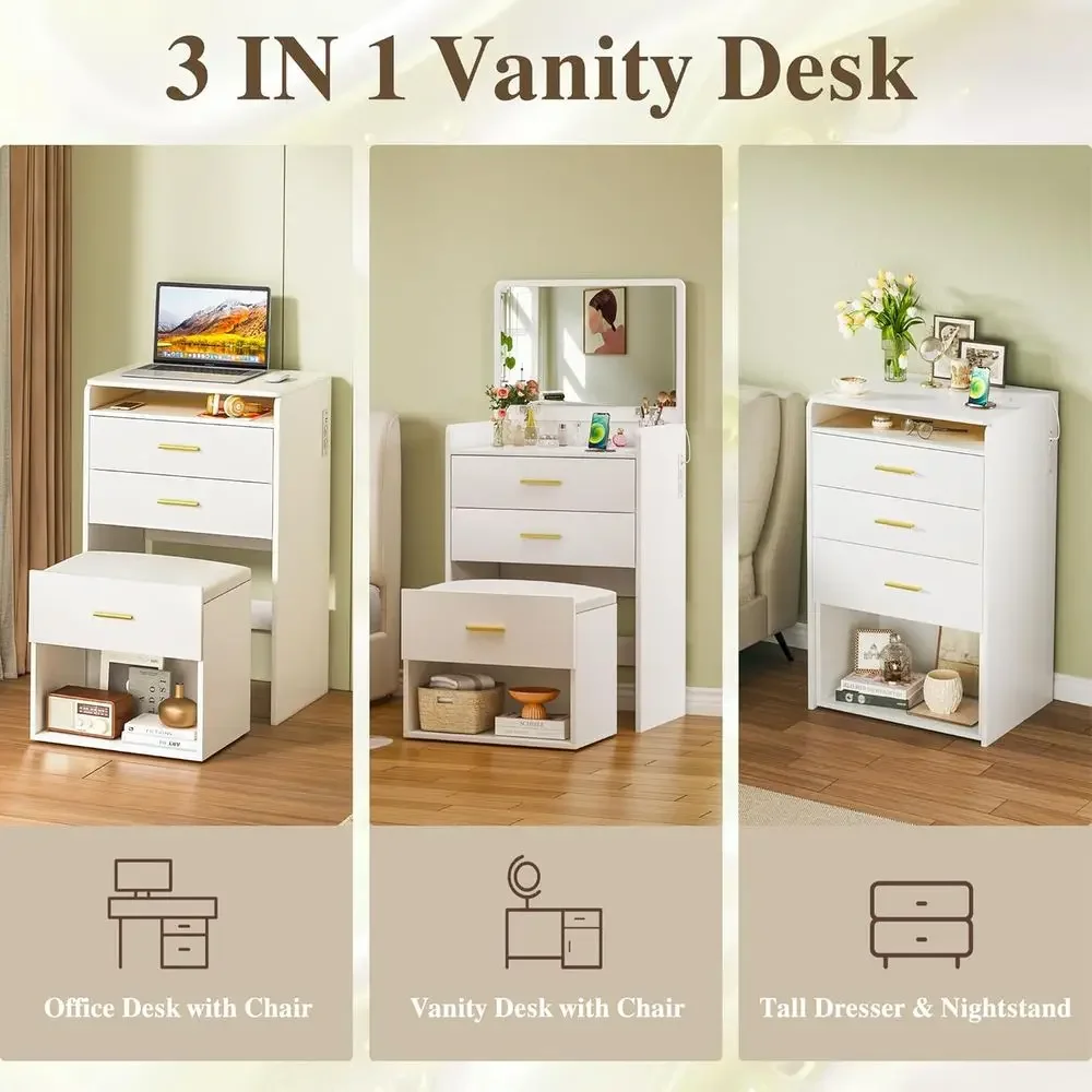 3-in-1 화장대 세트(플립업 거울, 패브릭 서랍 및 - Desk Vanity Setup 리뷰 및 가격