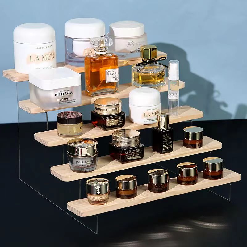 숯불색 나무 계단형 디스플레이 스탠드, 2~6단 아크릴 - Desk Setup Wood 리뷰 및 가격