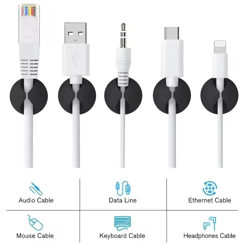 5/50Pcs 미니 케이블 정리기 실리콘 USB 케이블 - Desk Setup Cable Management 리뷰 및 가격
