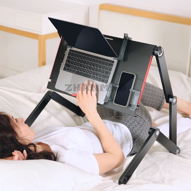 침대 위에 누워 있음, 노트북 책상, 접이식 태블릿 스 - Desk Setup Computer 리뷰 및 가격
